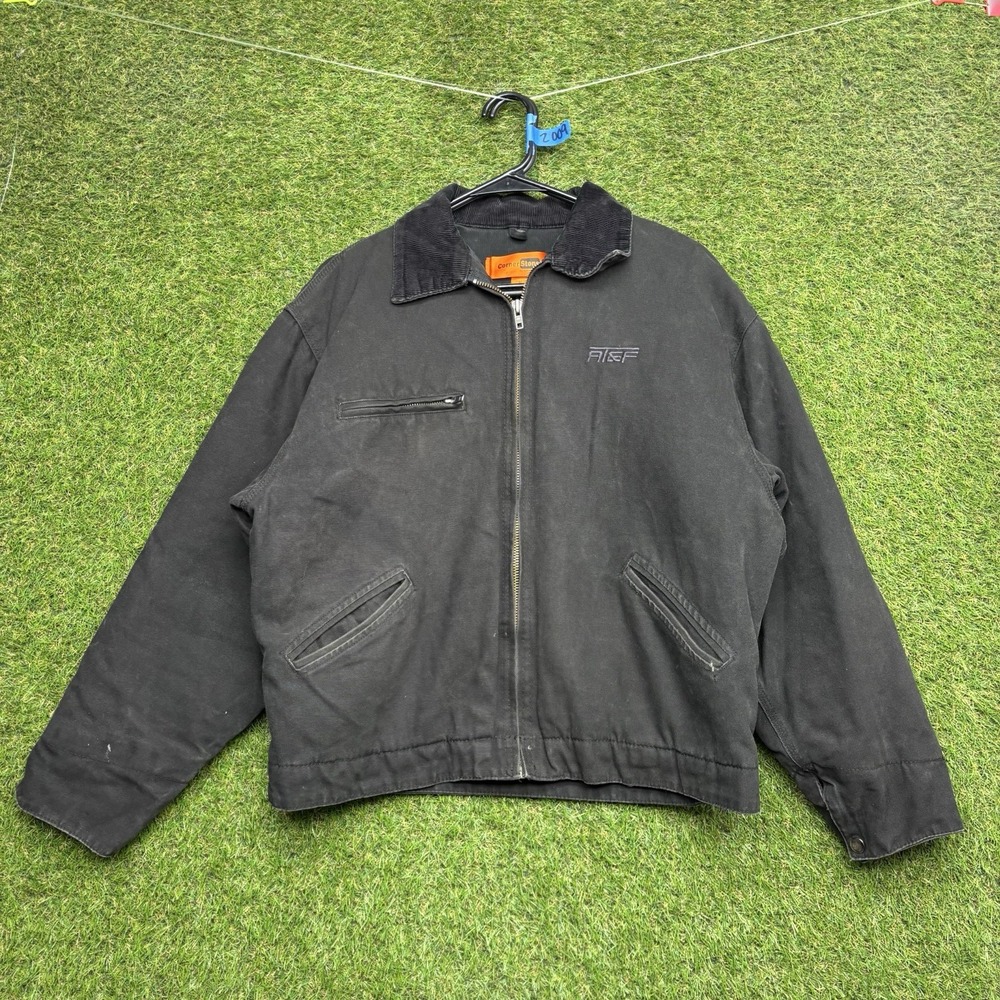 Cornerstone Detroit Style Jacket Mens Medium Corduroy Collar Canvas Workwear